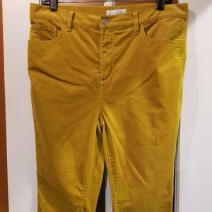 LOFT High Rise Skinny Harvest Gold cords